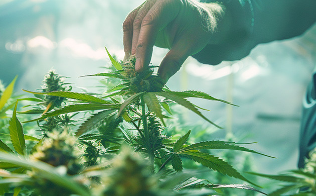 Харвест конопли Сбор урожая конопли